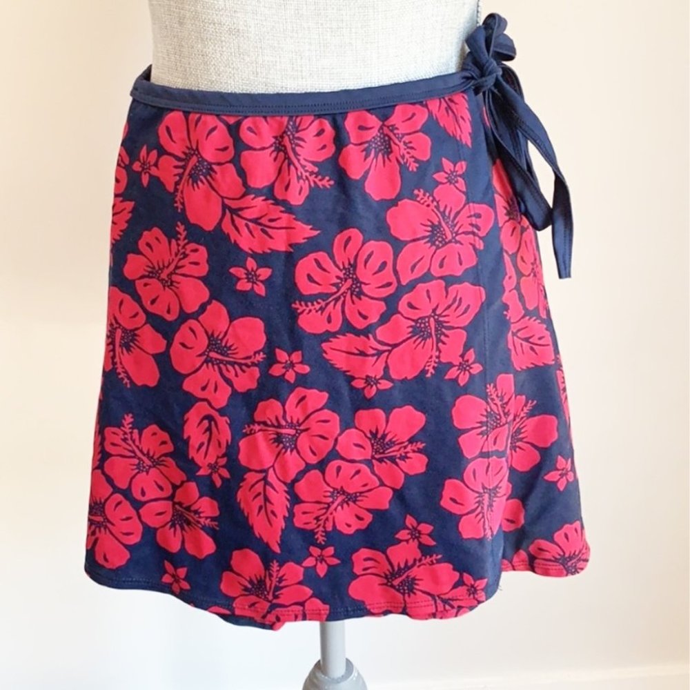 Vintage le chateau floral swim skirt sarong or cover up